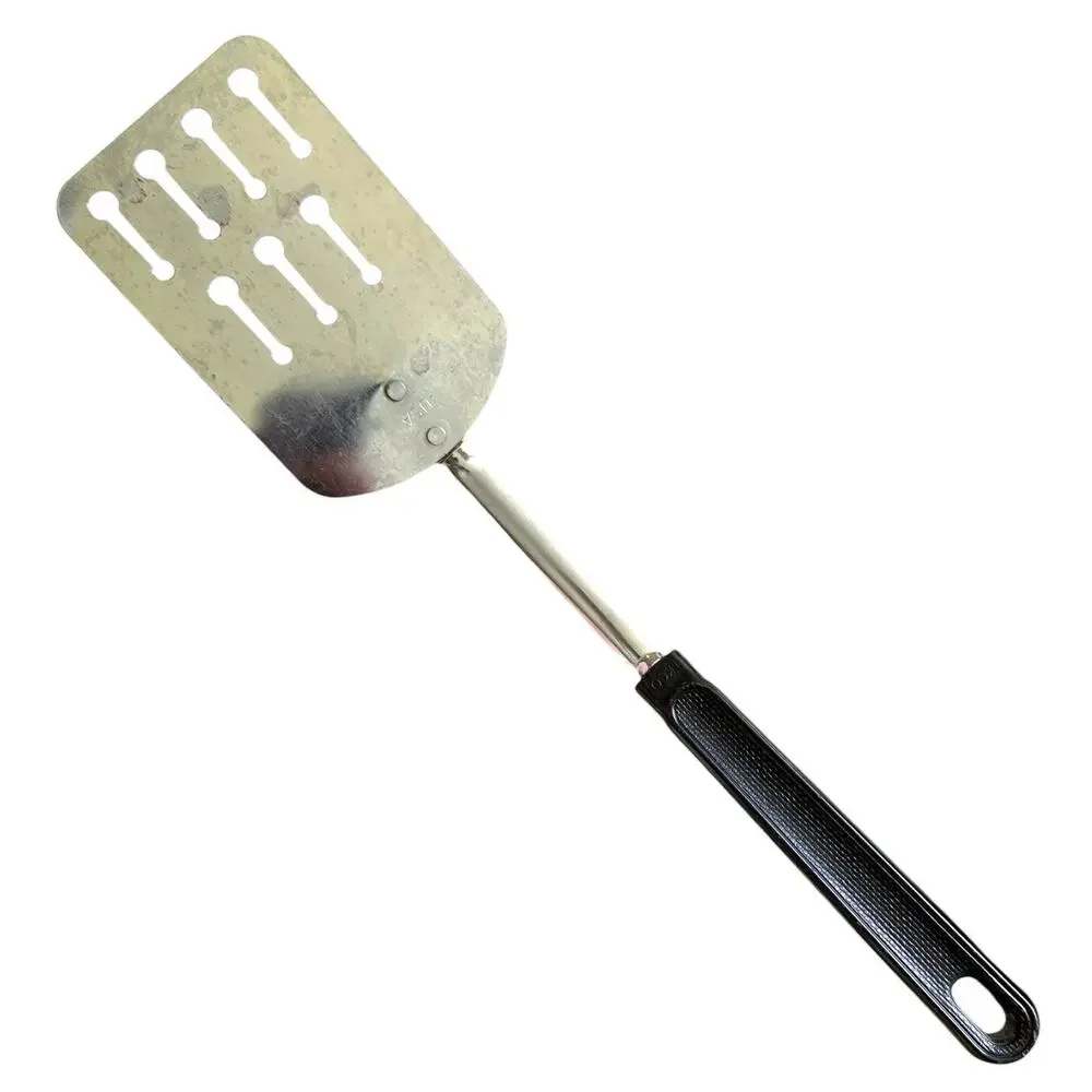 Ekco Spatula Keyhole Slotted Chromium Black Plastic Handle 12.5